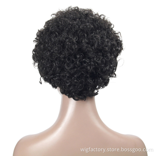 Cheap unprocessed lace pixel bob wigs Pre-plucked short pixel curly wig lace wigs for black women kinky curly short